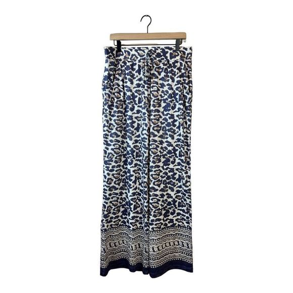 Faded Glory Pants - Faded Glory Pants Womens Large Animal Print Palazzo Wide Leg Stretch Casual